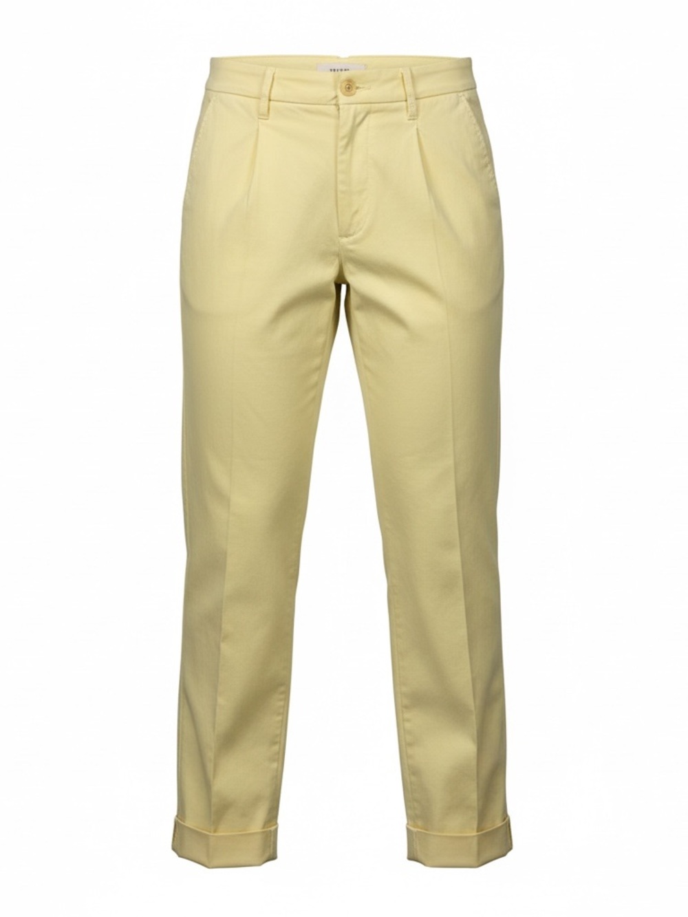 Weekend Max Mara Cropped Pleated Trousers in Pale Yellow